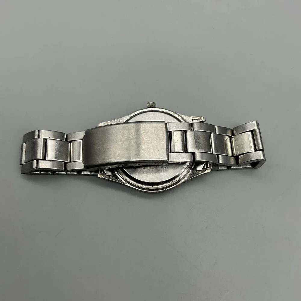 Watch-it Mens Watch 36mm Blue Dial Silver Tone Bracelet New Battery 8